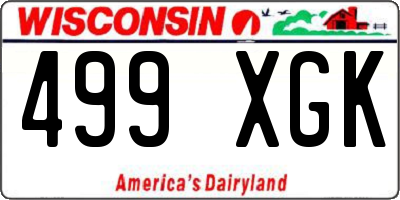 WI license plate 499XGK