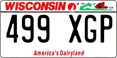WI license plate 499XGP
