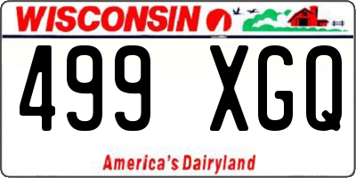 WI license plate 499XGQ