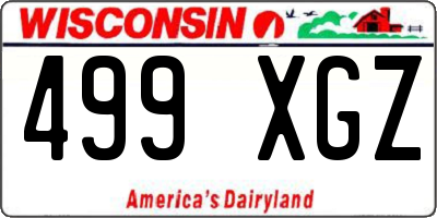 WI license plate 499XGZ