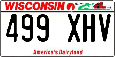 WI license plate 499XHV