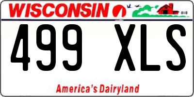 WI license plate 499XLS