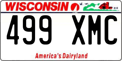 WI license plate 499XMC