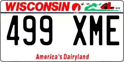 WI license plate 499XME
