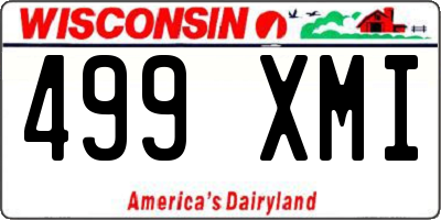 WI license plate 499XMI