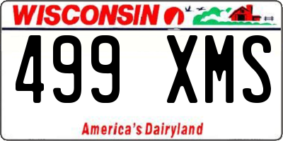 WI license plate 499XMS