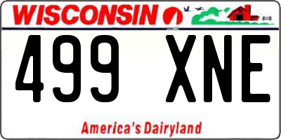 WI license plate 499XNE