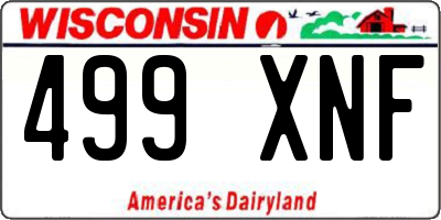 WI license plate 499XNF