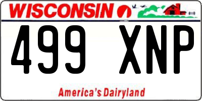 WI license plate 499XNP