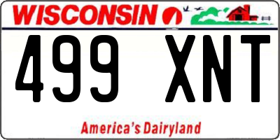 WI license plate 499XNT