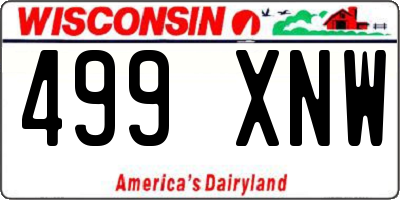 WI license plate 499XNW