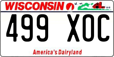 WI license plate 499XOC