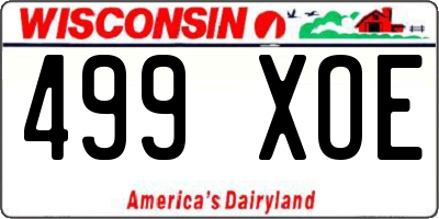 WI license plate 499XOE