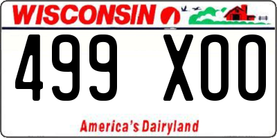 WI license plate 499XOO
