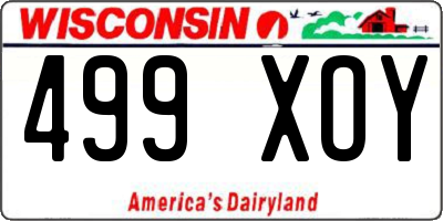 WI license plate 499XOY