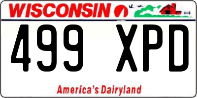 WI license plate 499XPD