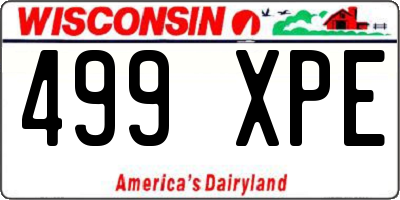 WI license plate 499XPE