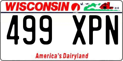 WI license plate 499XPN
