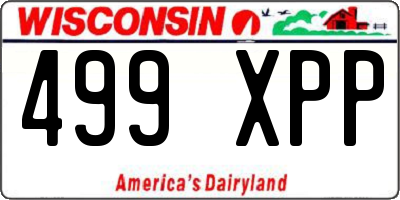 WI license plate 499XPP