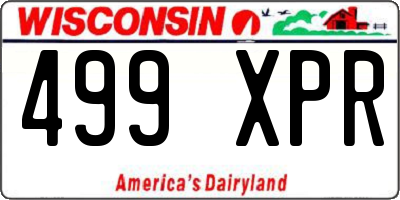 WI license plate 499XPR