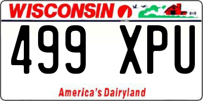 WI license plate 499XPU