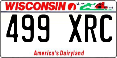 WI license plate 499XRC