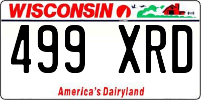 WI license plate 499XRD