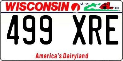 WI license plate 499XRE