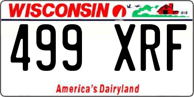 WI license plate 499XRF