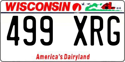 WI license plate 499XRG