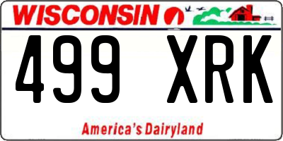 WI license plate 499XRK