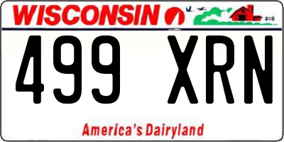 WI license plate 499XRN