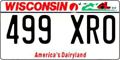 WI license plate 499XRO