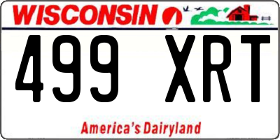 WI license plate 499XRT