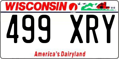 WI license plate 499XRY