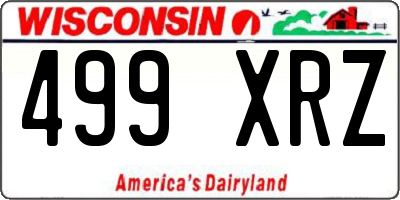 WI license plate 499XRZ