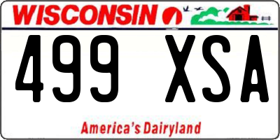 WI license plate 499XSA