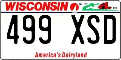 WI license plate 499XSD
