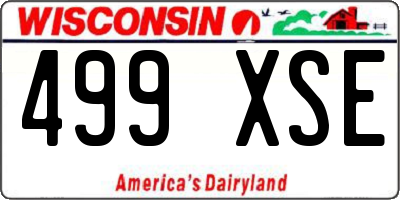 WI license plate 499XSE