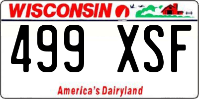 WI license plate 499XSF