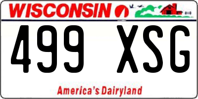 WI license plate 499XSG