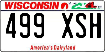 WI license plate 499XSH