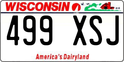 WI license plate 499XSJ