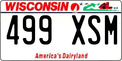 WI license plate 499XSM