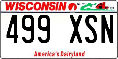 WI license plate 499XSN