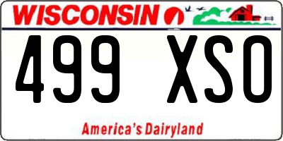 WI license plate 499XSO