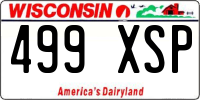 WI license plate 499XSP