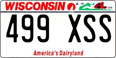 WI license plate 499XSS