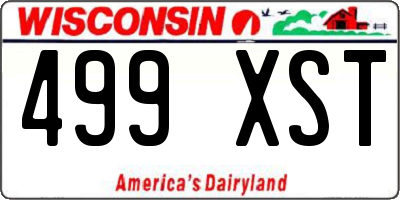 WI license plate 499XST
