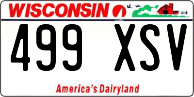 WI license plate 499XSV